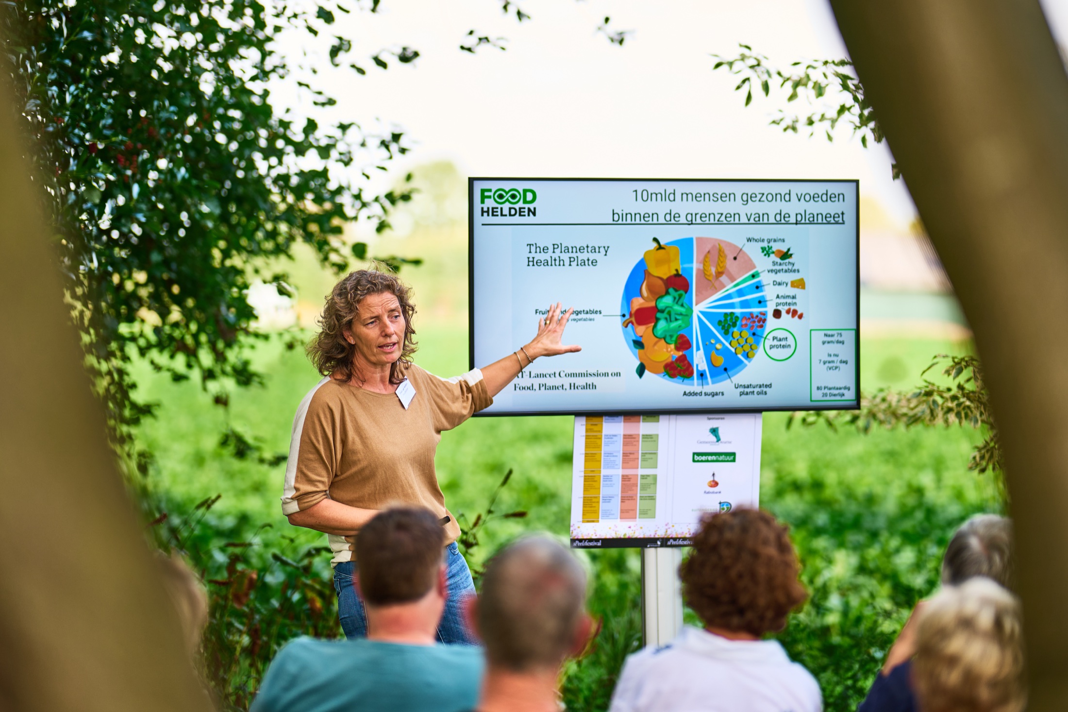 Presentatie in groene buitenomgeving