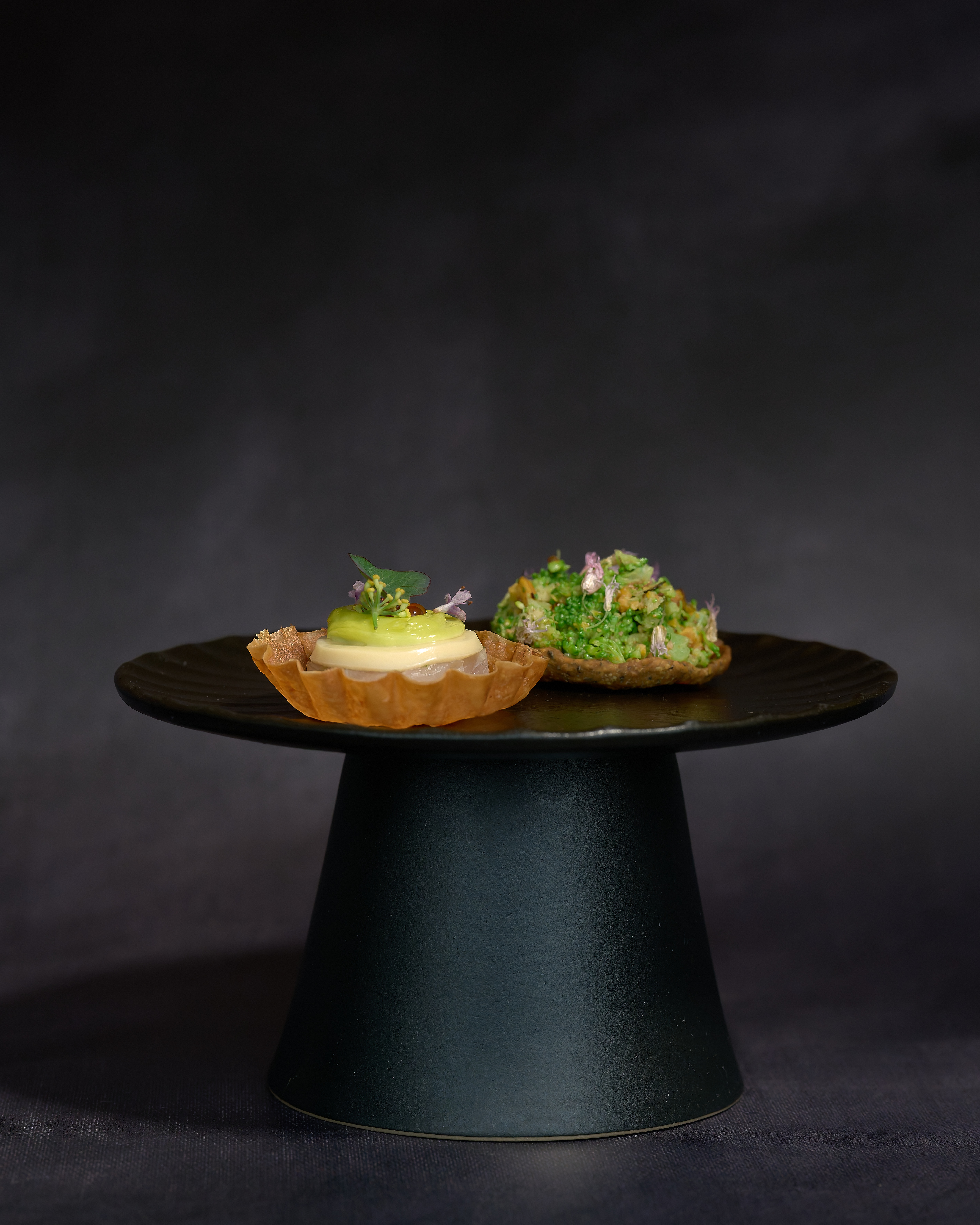Amuse op donkere setting