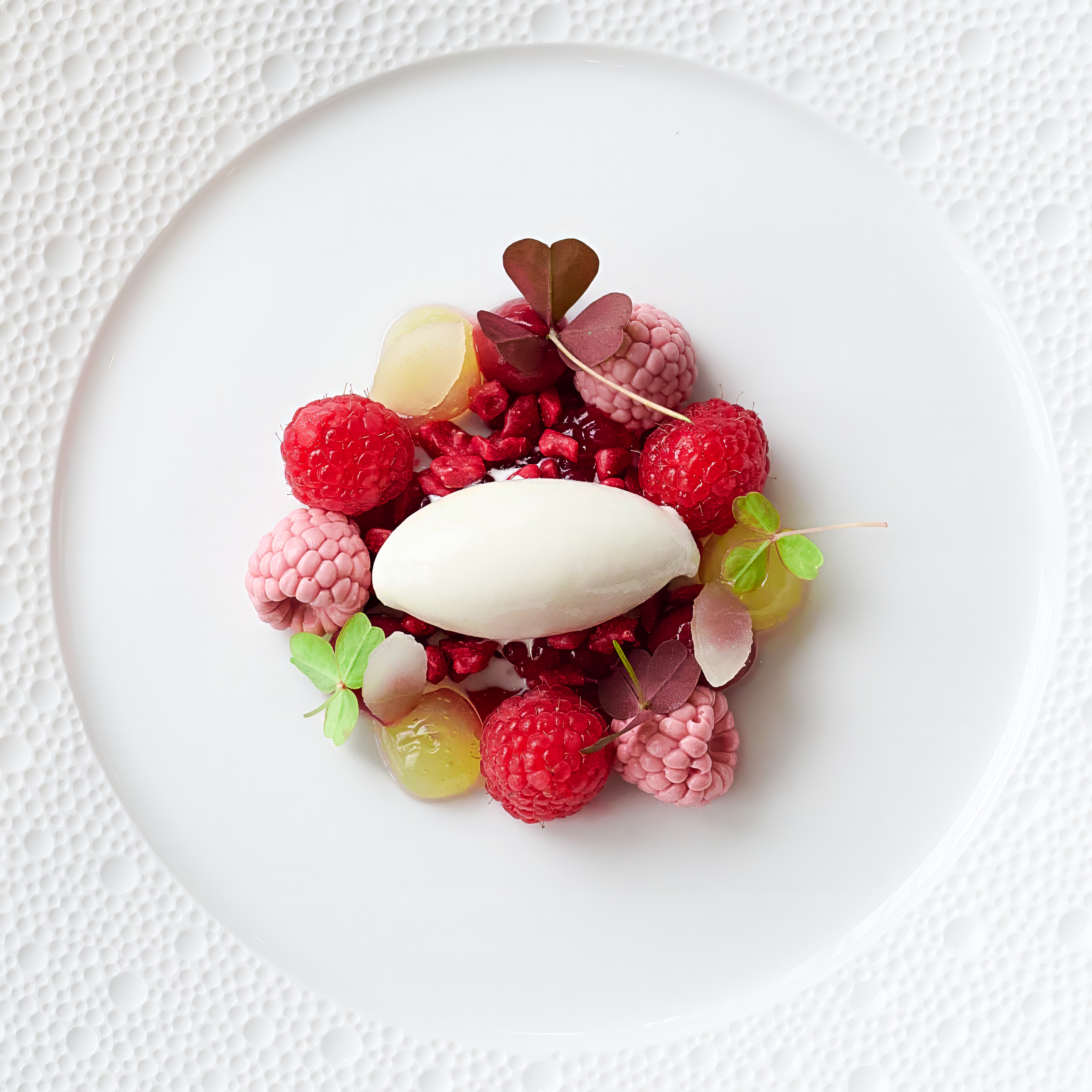 Dessert met rood fruit